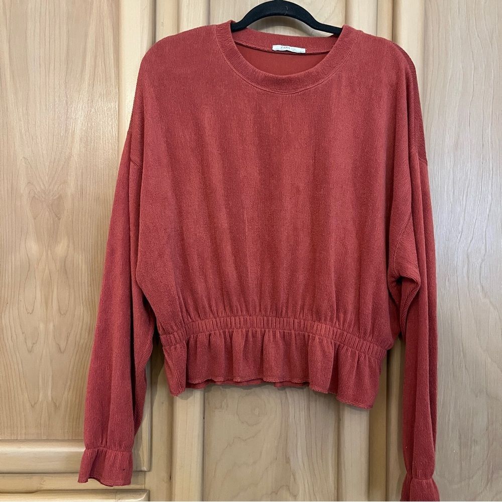 Women's Zara pink ruffle Top